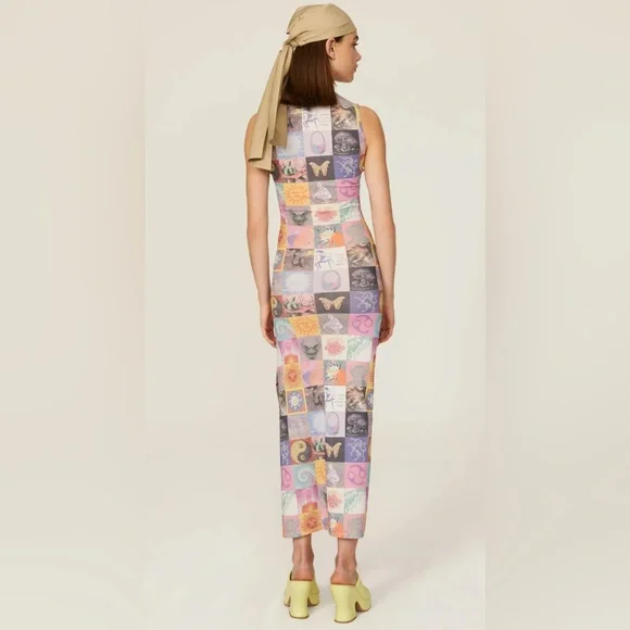 Coperni Blotter Print Mesh Maxi Dress, small - Picture 4 of 7